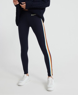 Superdry Retro Leggings Női Sportruházat Sötétkék | TZKUH1674